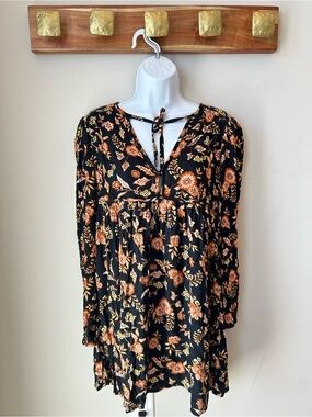 Billabong Y2K Whimsigoth Babydoll Dress Boho Fairy Goth Grunge Floral Size Large
